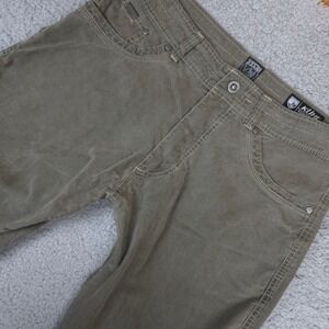 Kuhl Mens Revolvr Pants, 33x30, Vintage Patina Dye Outdoor Casual Olive Green